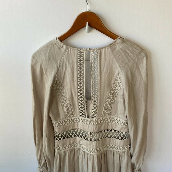 Free People Dress Women's 2 Think I Love You Crochet Macrame Sand Boho - Picture 10 of 11